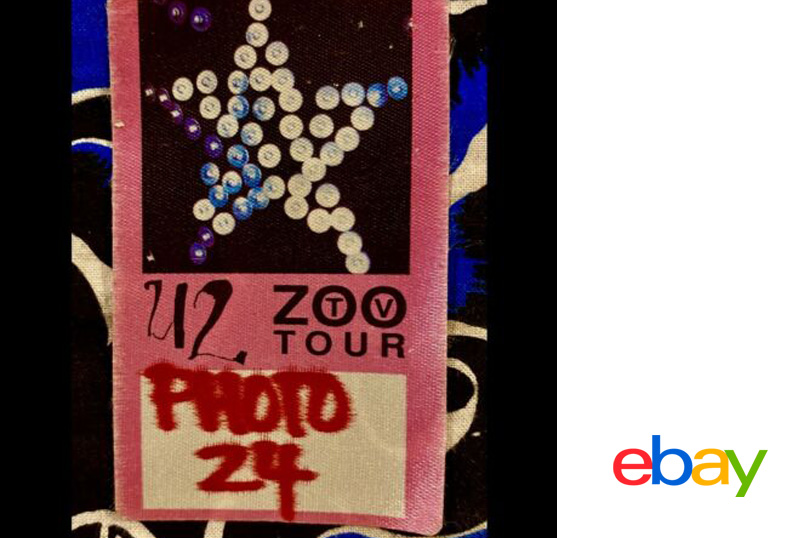 ZOO TV TOUR 1992-1993 PHOTO PASS BONO, EDGE
